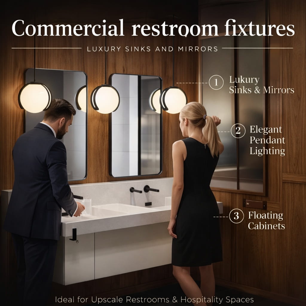 Commercial restroom fixtures