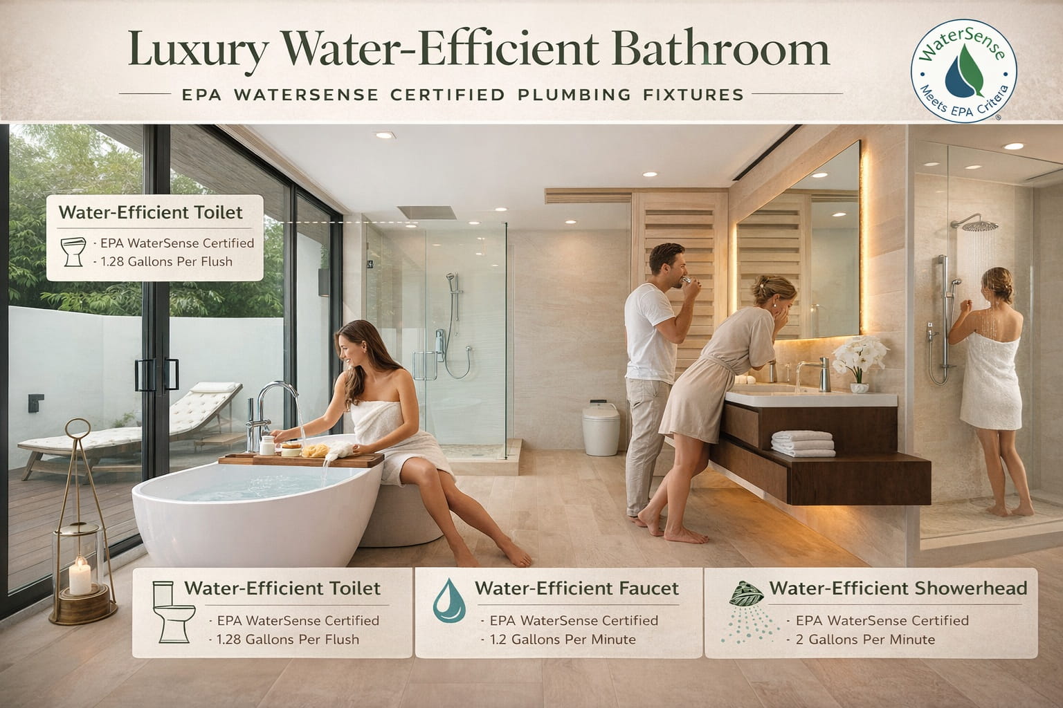 EPA WaterSense certified plumbing fixtures