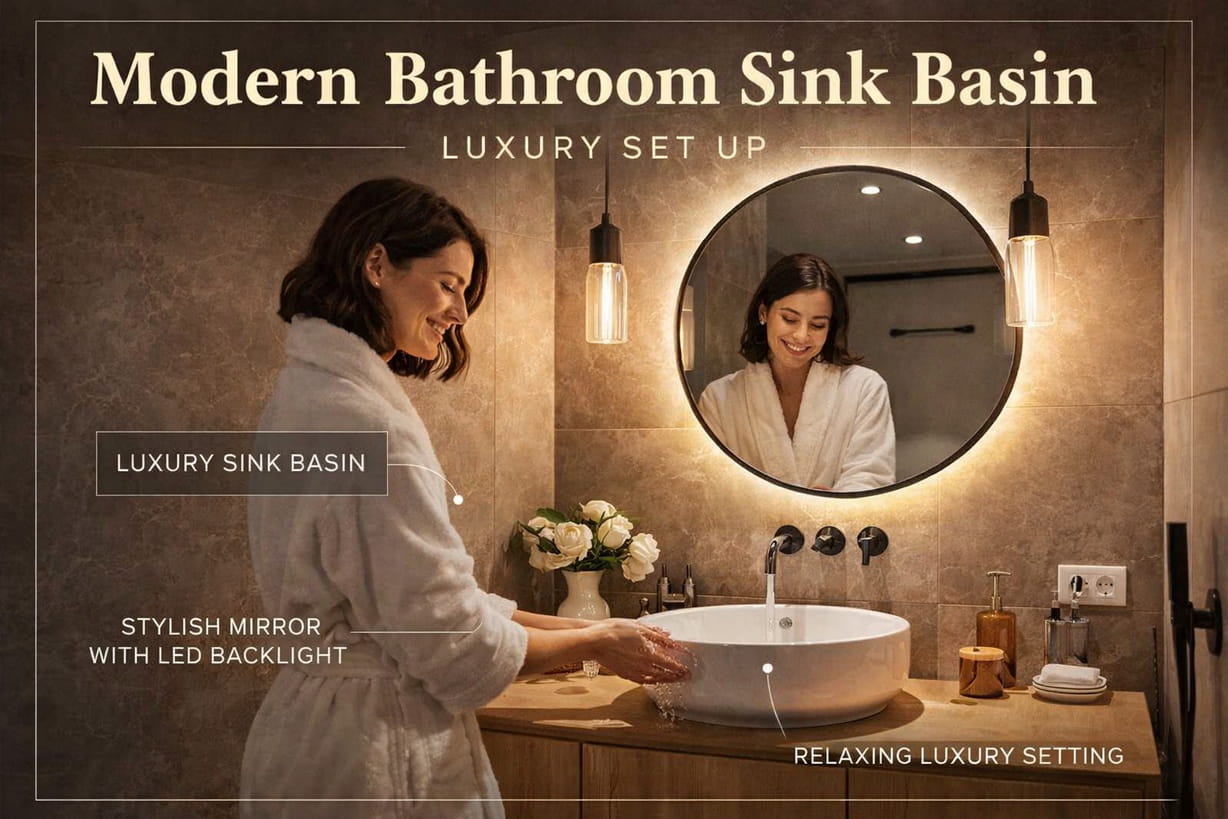 Modern bathroom sink basin