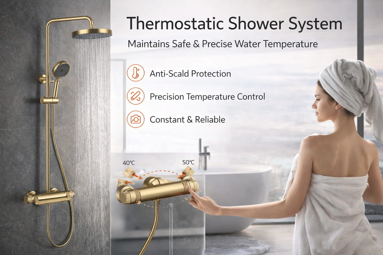 Thermostatic shower system