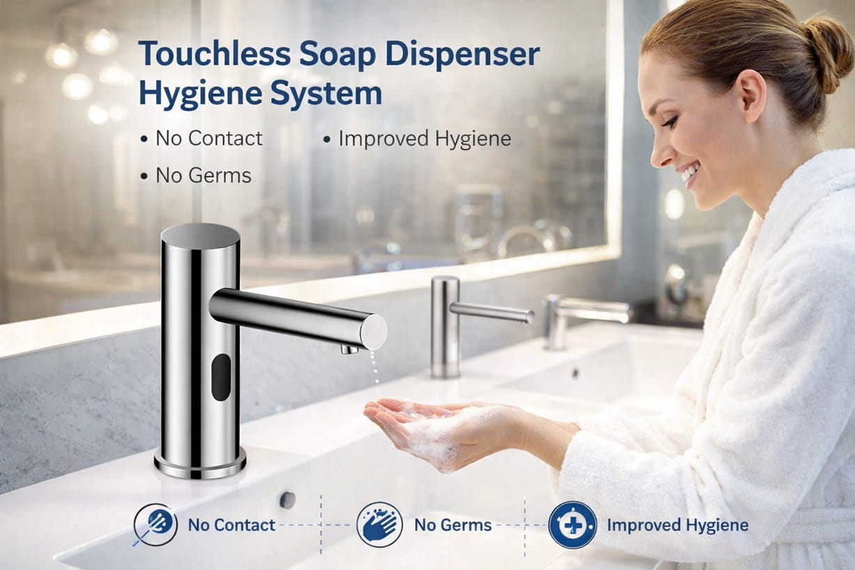 Touchless soap dispenser hygiene system